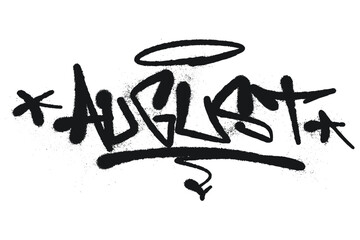 August A Bold Graffiti Art Design in Black and White