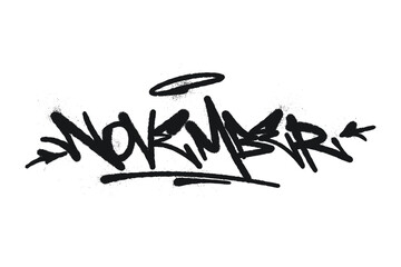 November Graffiti Art Bold Stylish Hand Style Lettering