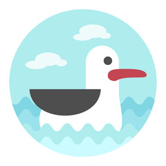 Seagull vector icon. Summer. Vacation
