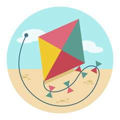 Kite vector icon. Summer. Vacation