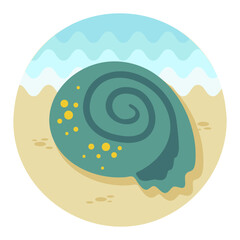 Seashell vector icon. Summer. Vacation