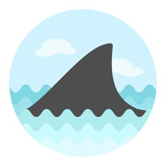Shark fin icon. Summer. Vacation