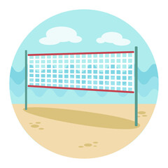Volleyball net beach sport icon. Summer. Vacation