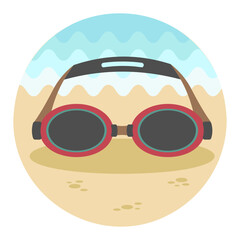 Swimming Goggles icon. Summer. Vacation