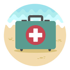 First aid kit icon. Summer. Vacation