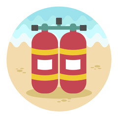 Oxygen tank icon. Summer. Vacation