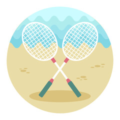 Badminton Racket icon. Summer. Vacation