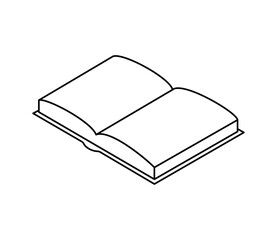 開いている本のアイソメイラスト　ベクター　

