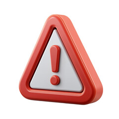 3d alert sign, attention mark, caution icon. Isolated yellow triangle with exclamation mark.