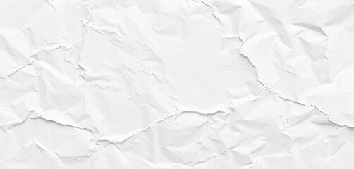 Fototapeta premium Wrinkled white paper texture, creases & folds create depth & visual interest Ideal versatile background, backdrop, poster