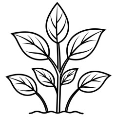 Seedling Sprout Line Art Vector