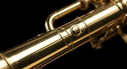 Naklejka premium Close-up of a Golden Saxophone Detail