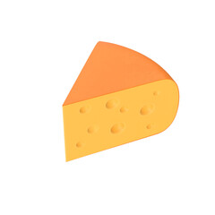 A wedge of orange cheese with holes, showcasing its smooth texture and vibrant color, ideal for culinary uses.