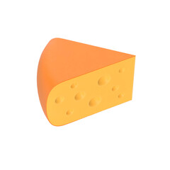 A wedge of orange cheese with holes, representing a common dairy product used in various dishes.