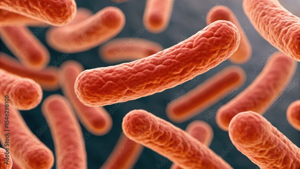 Poster close-up gigapixel resolution of rod-shaped bacteria in standard view