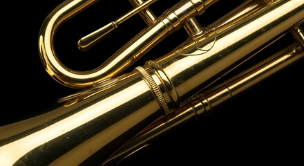 Naklejka premium Close-up of a Gleaming Golden Trumpet