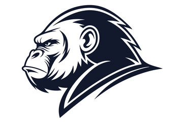 Detailed side view shows a strong gorilla face with a determined expression