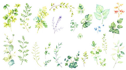 Set of flowers, vector illustration of a flower