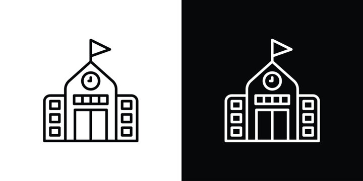 Campus icon in black. flat graphic vector icon