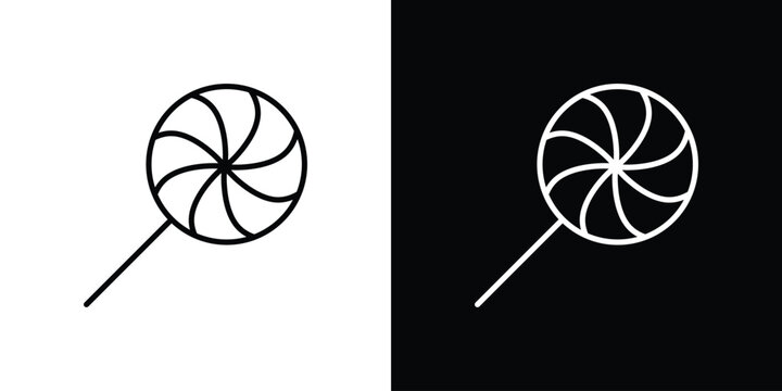 Candy icon in black. flat graphic vector icon