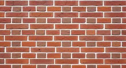 Obraz premium Classic Exposed Red Brick Wall Texture Uneven Mortar Lines Urban Architectural