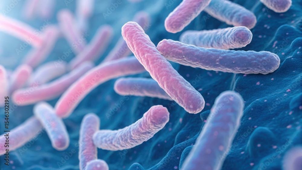 Poster Macro Shot of Gut Flora Movement in High-Resolution Digital Format