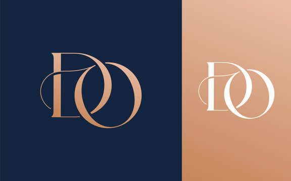 Initial letter DO OD logo design vector illustration for couple, wedding, and business
