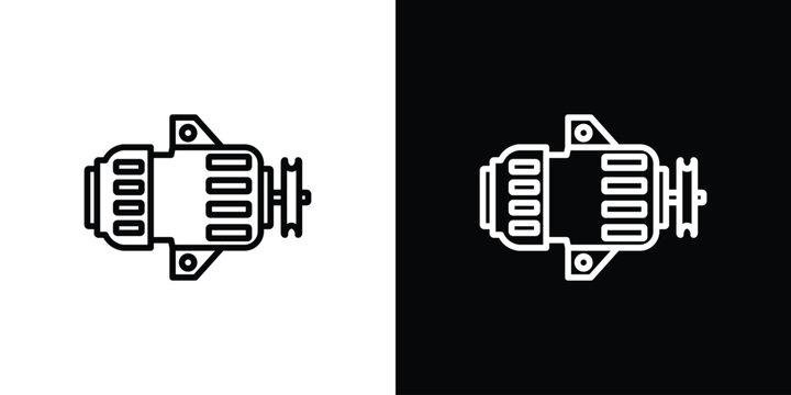 Car alternator icon in black. flat graphic vector icon