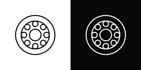Car bearing icon in black. flat graphic vector icon