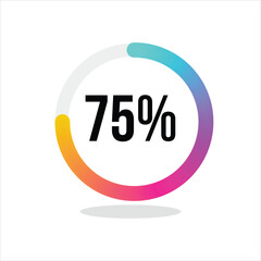 Round gradient loading progress isolated icon on white background