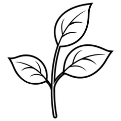 Tiny Leaf Bud Line Art Vector