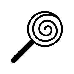 Black Spiral Lollipop Icon Isolated on White Background
