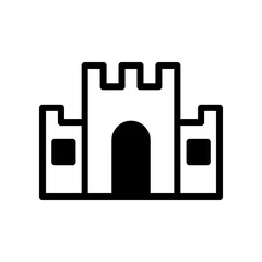 Black and White Castle Icon Depicting Fortress Silhouette of Pixabay Clipart