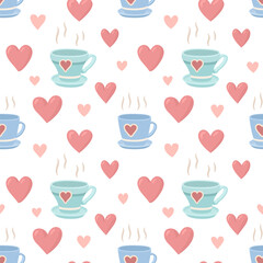Lovely seamless pattern with warm coffee