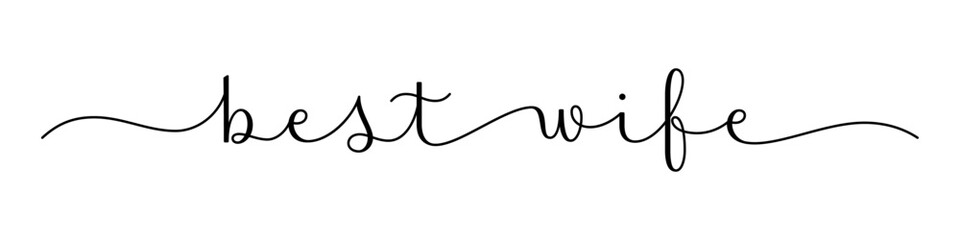BEST WIFE black vector brush calligraphy banner on white background