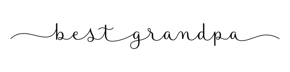 BEST GRANDPA black vector brush calligraphy banner on white background