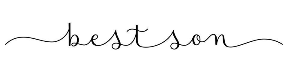 BEST SON black vector brush calligraphy banner on white background