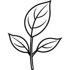 Tiny Seedling Outline Vector