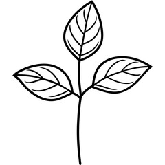 Tiny Seedling Outline Vector