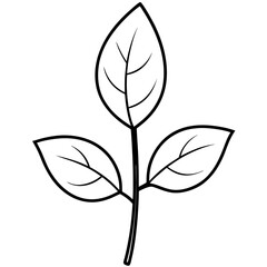 Tiny Seedling Outline Vector