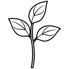 Tiny Seedling Outline Vector