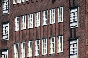 Amsterdam Lauriersgracht Brick Building Detail with Windows, Netherlands