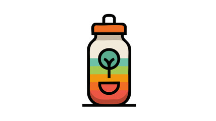 Obraz premium Outline monoline icon of protein shake bottle Health Fitness