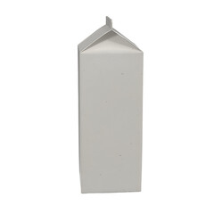 A plain, unmarked carton resembling a milk or juice container, designed for packaging beverages.
