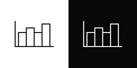 Chart histogram icon in black. flat graphic vector icon