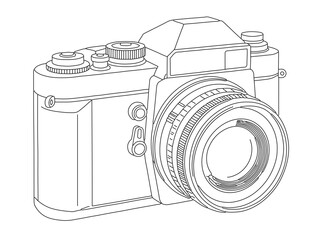 Classic Camera Illustration: A detailed illustration of a classic camera.