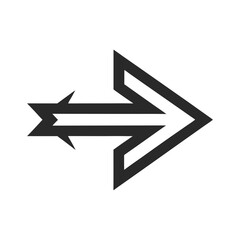 Geometric Arrow Icon on White Background 