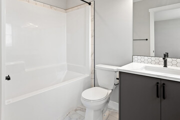 Bathroom with a white toilet and sink
