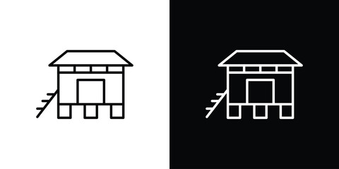 Chicken coop icon in black. flat graphic vector icon © Vince