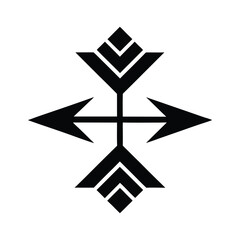 Directional Arrows and Geometric Cross Symbol